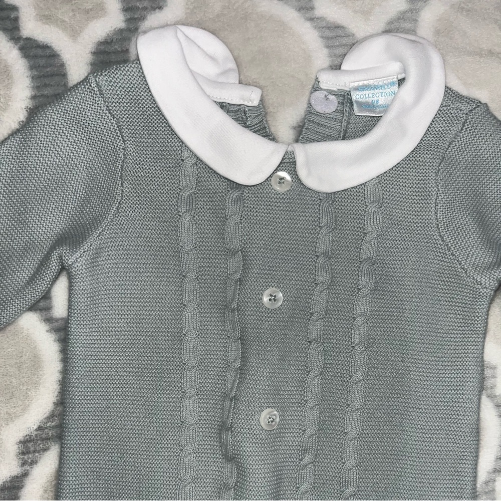 Peter Pan collar knit jumpsuit